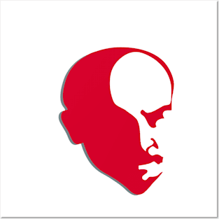 Red Vladimir Ilich Lenin stencil silhuette Posters and Art